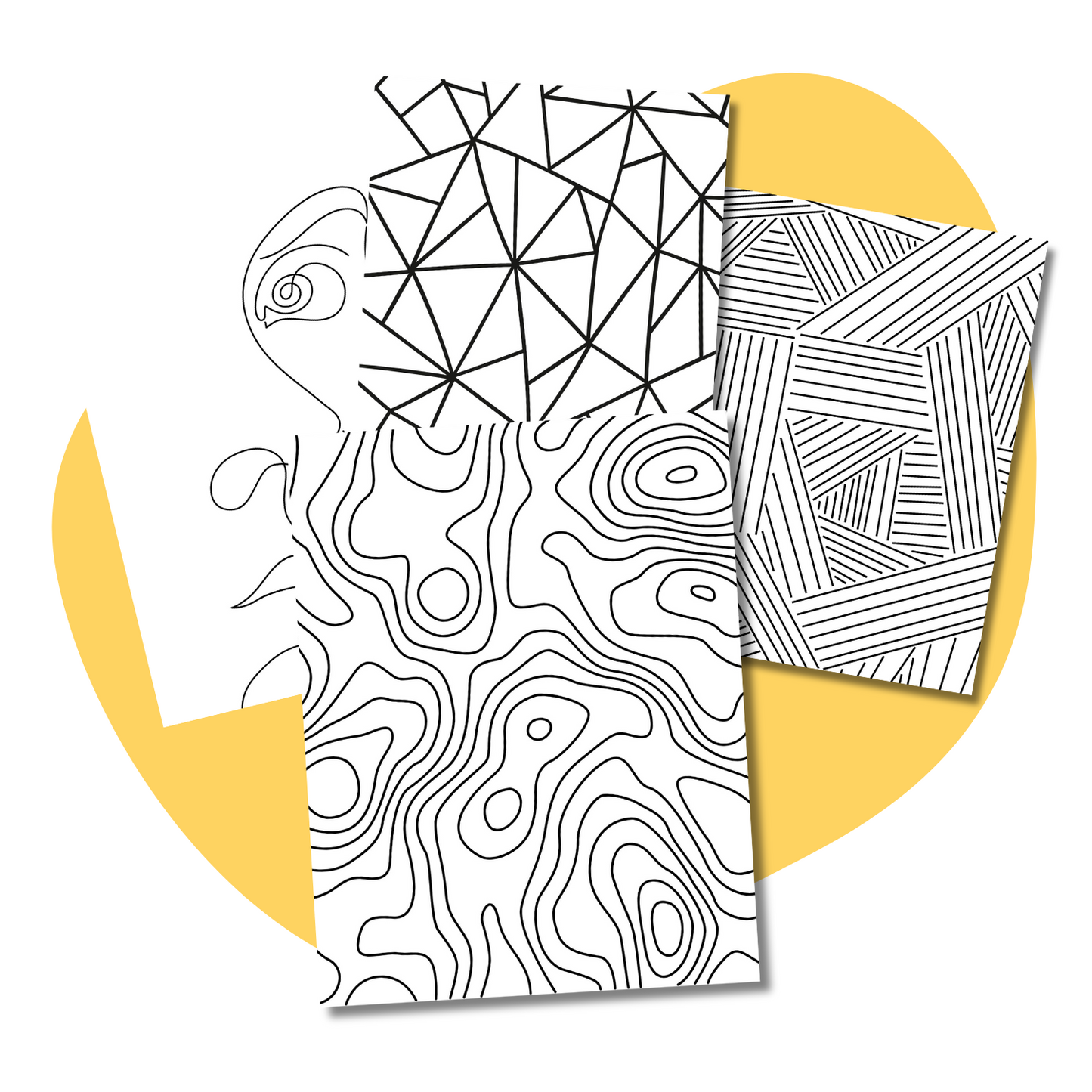 Gorgeous Abstract Coloring Pages for Adults